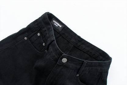 Vintage unisex jeans met omgeslagen pijpen losse pasvorm en scherpe rand