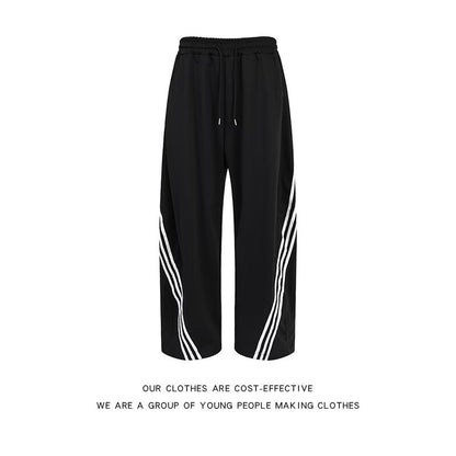 Spring and summer design sense loose wide leg curved knife pants