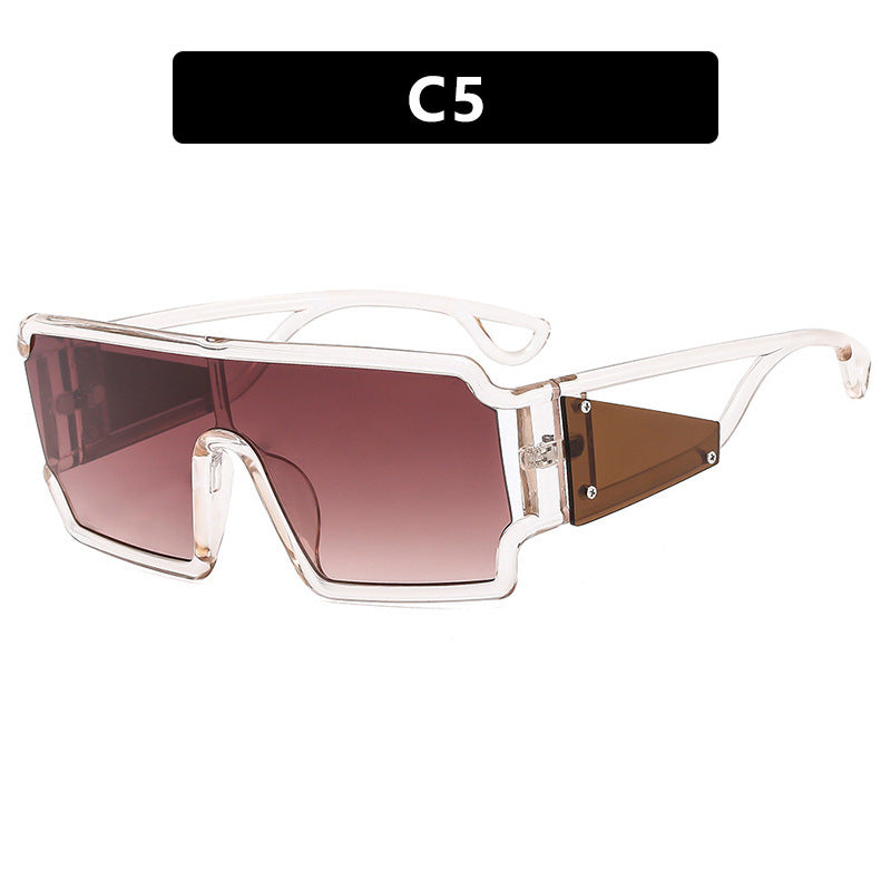Square connected sunglasses with hollowed out avant-garde personality Instagram popular fashion street photography futuristic sunglasses