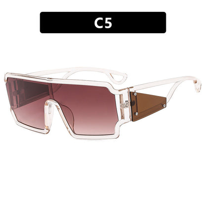 Square connected sunglasses with hollowed out avant-garde personality Instagram popular fashion street photography futuristic sunglasses