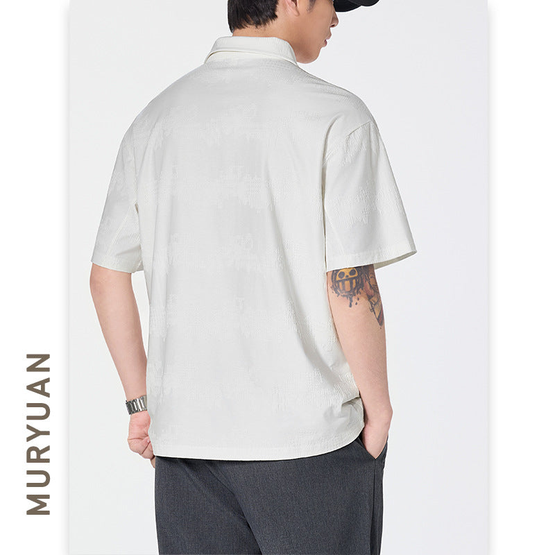 Stijlvolle  poloshirt met opstaande kraag en korte mouwen voor heren