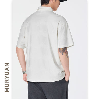 Stijlvolle  poloshirt met opstaande kraag en korte mouwen voor heren