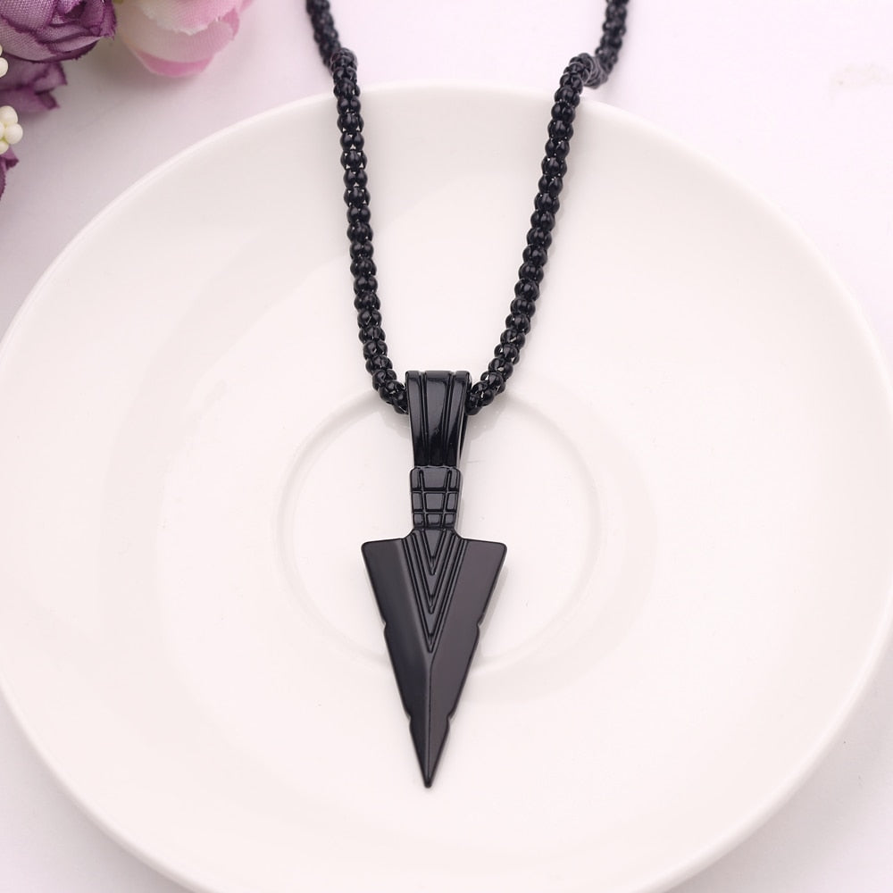 Herenketting in matzwart met pijlhanger