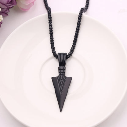 Herenketting in matzwart met pijlhanger
