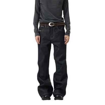 Losse casual, veelzijdige jeans met wijde pijpen en rechte snit voor heren