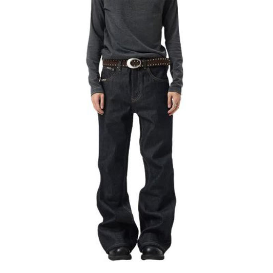 Losse casual, veelzijdige jeans met wijde pijpen en rechte snit voor heren