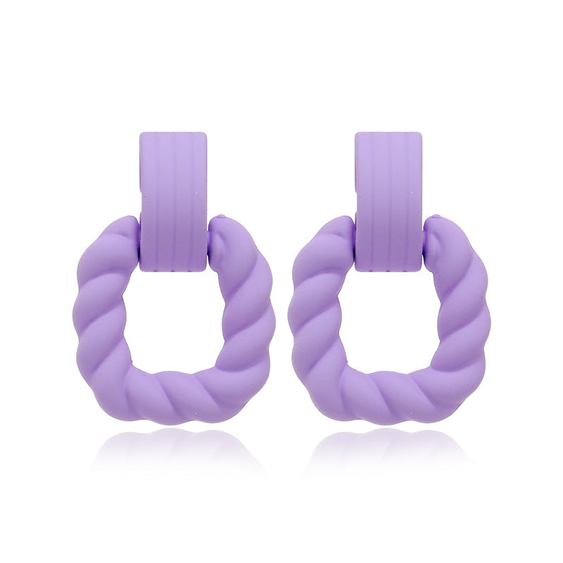 Boho Women's Acrylic Hoop Earrings New Fashion Geometric Twist Dangle Earrings  Trend Female Jewelry Gifts
