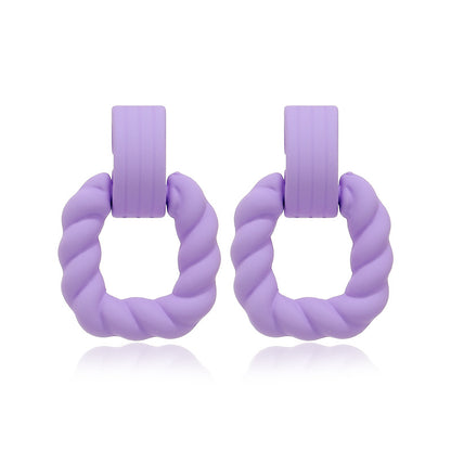 Boho Women's Acrylic Hoop Earrings New Fashion Geometric Twist Dangle Earrings  Trend Female Jewelry Gifts