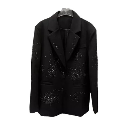 Modieuze damesblazer met lange mouwen en strasssteentjes