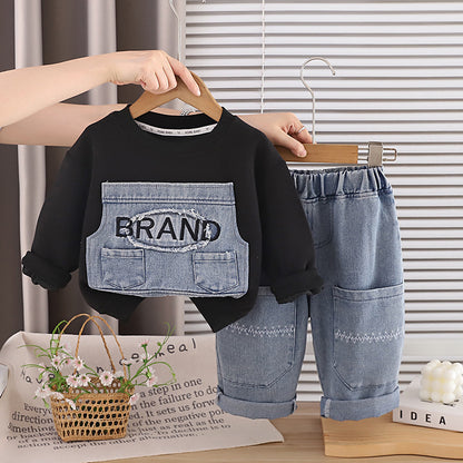 Sweatshirt long sleeved two-piece autumn outfit