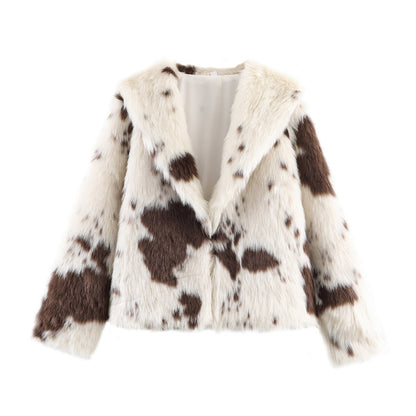 Streetstyle jacket van kunstbont en pluche
