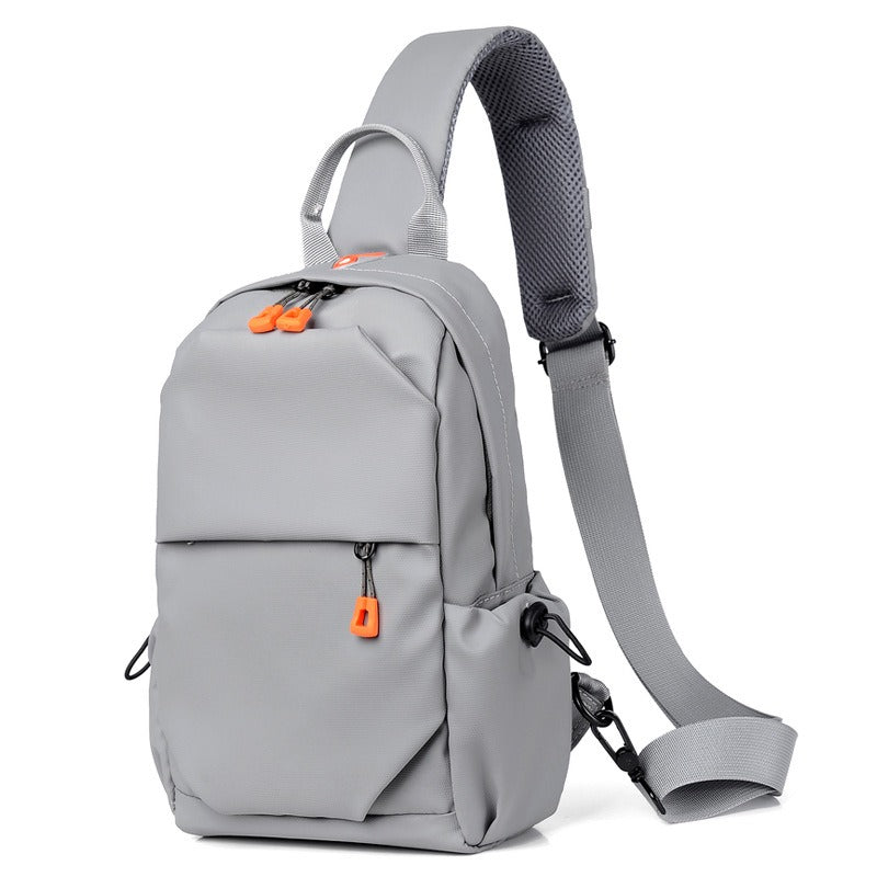 Modieuze multifunctionele heren PU-leren crossbodytas met USB-oplader