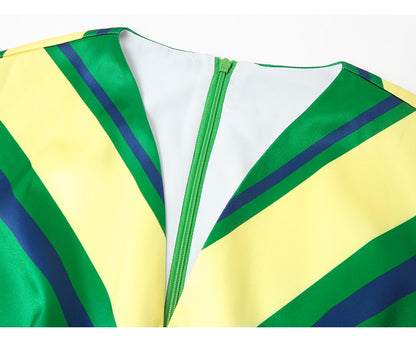 Tingfly Runway Designer Gestreepte Zomerse Mouwloze Retro Feestjurk