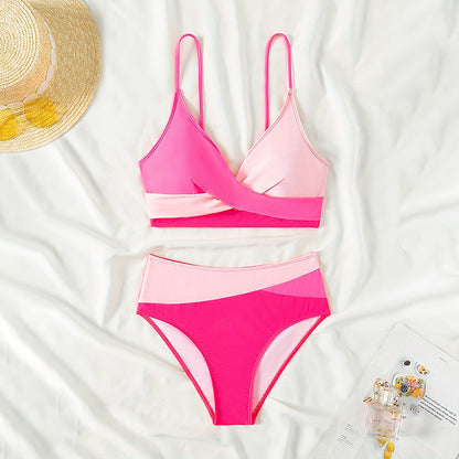 Strap Bikini Swimwear for Women, Elegant Beach Hot Spring Bathing Suit