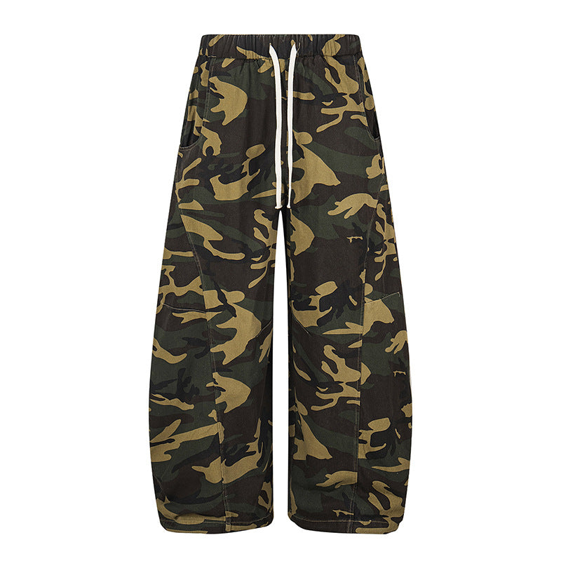 Casual wijde jeans met camouflageprint unisex