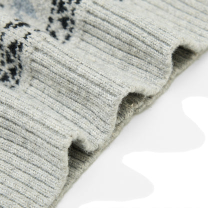 Gebreid vest met jacquardpatroon en opstaande kraag
