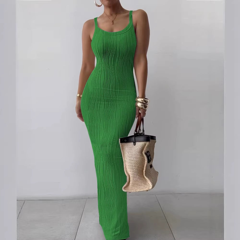 Summer Women's Fitted Sleeveless Elegant Long Dress Bodycon Dress