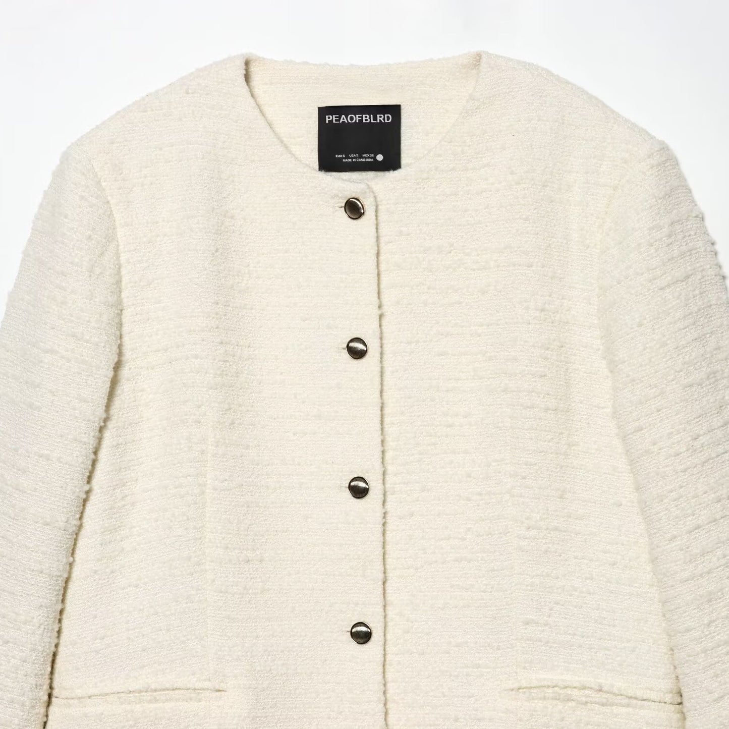 Elegant jasje met ronde hals en textuur