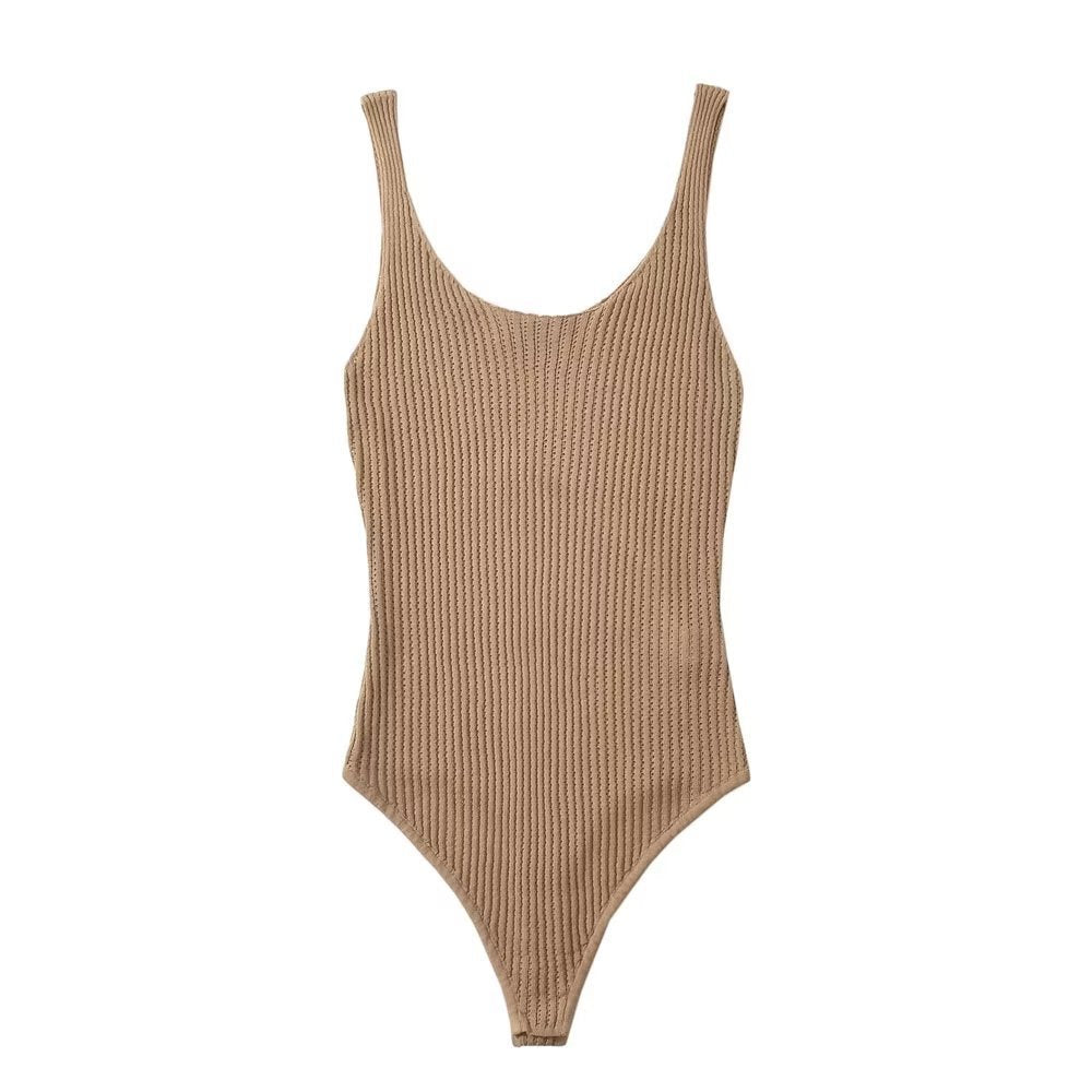 Double round neck hollow jumpsuit