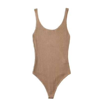 Double round neck hollow jumpsuit