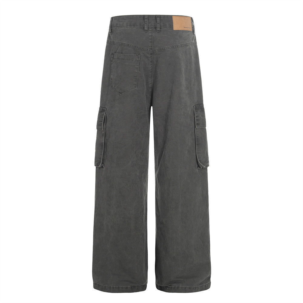 Heren cargo broek met rechte pijpen