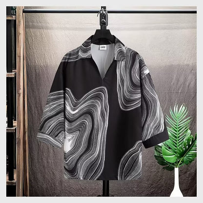 Summer ice silk short sleeved shirt for men
