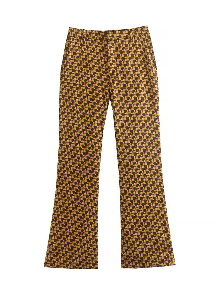 Fashion Plaid Print Pants Sets Spring Autumn Long Sleeved Chic Bow Blouses+Flare Pants Street Casual Outwear
