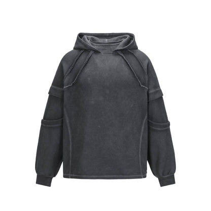 Exposed loop spliced hoodie