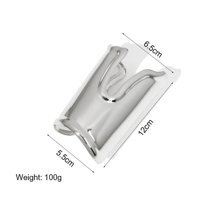 Punk Metal Smooth Wide Long Open Bracelet Exaggerated Gap Geometric Large Cuff Bangle Jewelry for Women Men