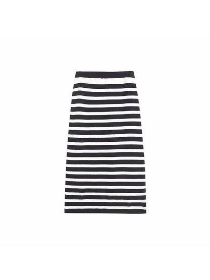 TRAF Women Skirt Sets Fashion Striped Knitted Cardigan Sweater+Mini Skirts Long Sleeve Casual Female clothing 2 pieces set