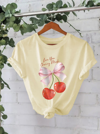 Cherry printed pure cotton top