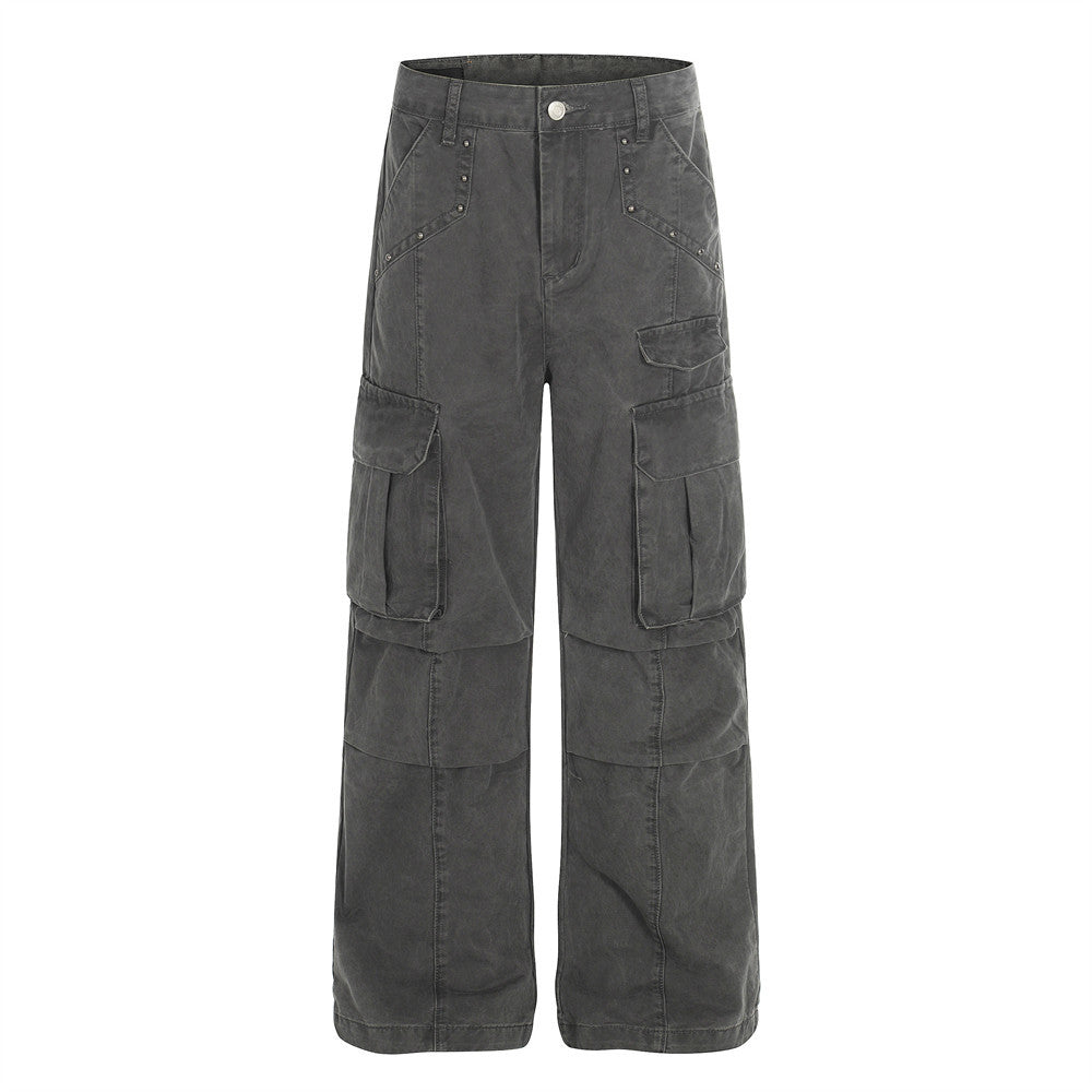 Heren cargo broek met rechte pijpen