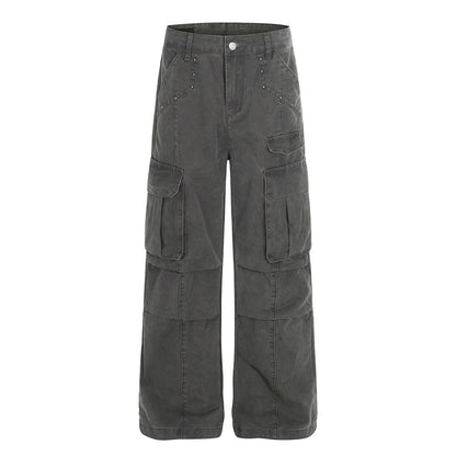 Heren cargo broek met rechte pijpen