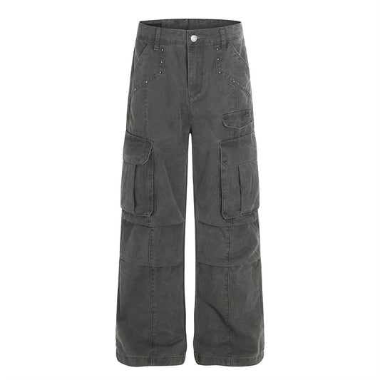 Heren cargo broek met rechte pijpen