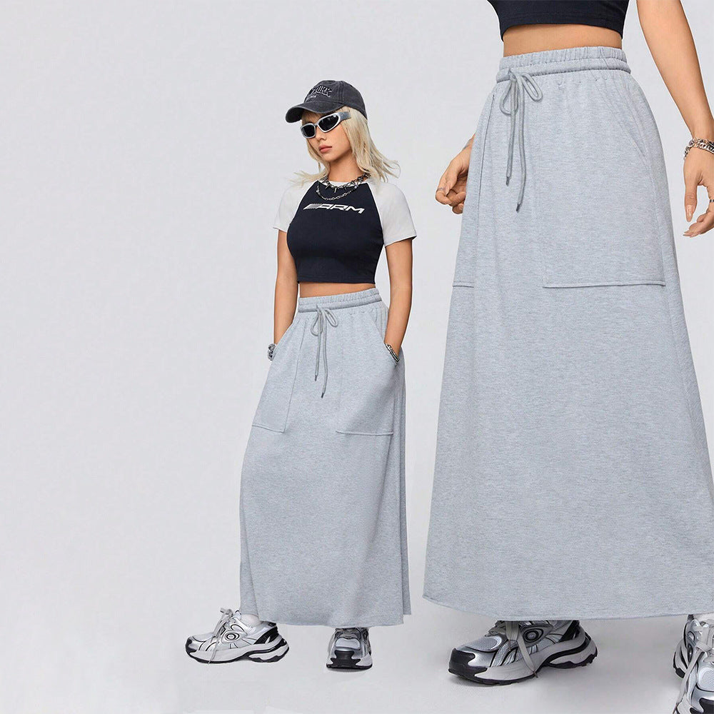 European and American women's fashionable casual loose sports half length skirt