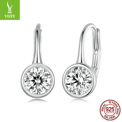 Silver Charm Classic Design 50 Points Sparkling Moissanite Earrings Charm Elegant and Generous 925 Pure Silver Earrings and Earrings
