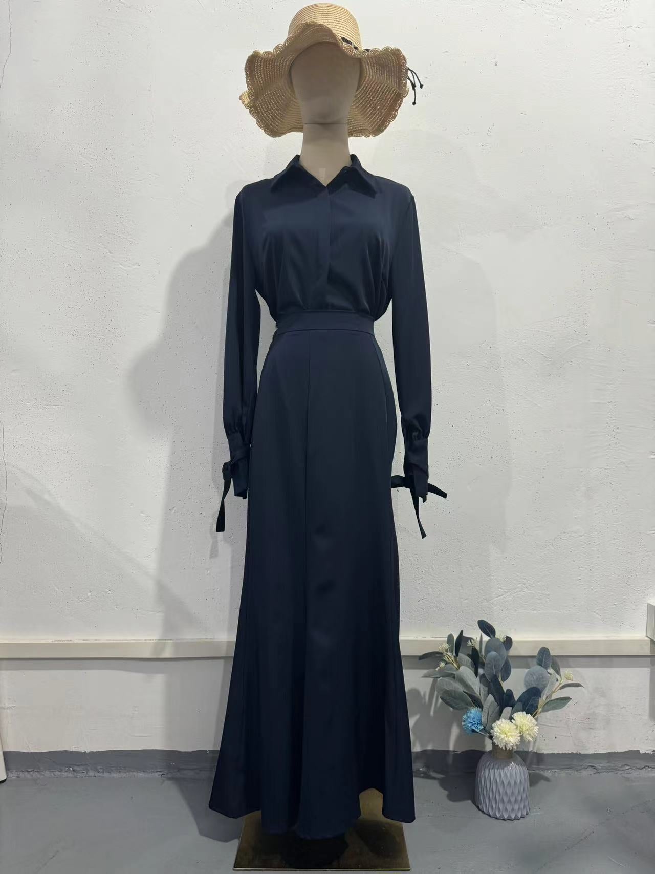 Summer Women's Elegant Casual Two-Piece Set Office Commute Style Long Dress Breathable