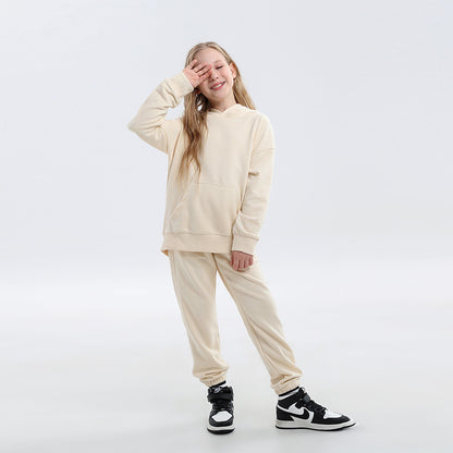 Kinder effen katoenen joggingpak unisex