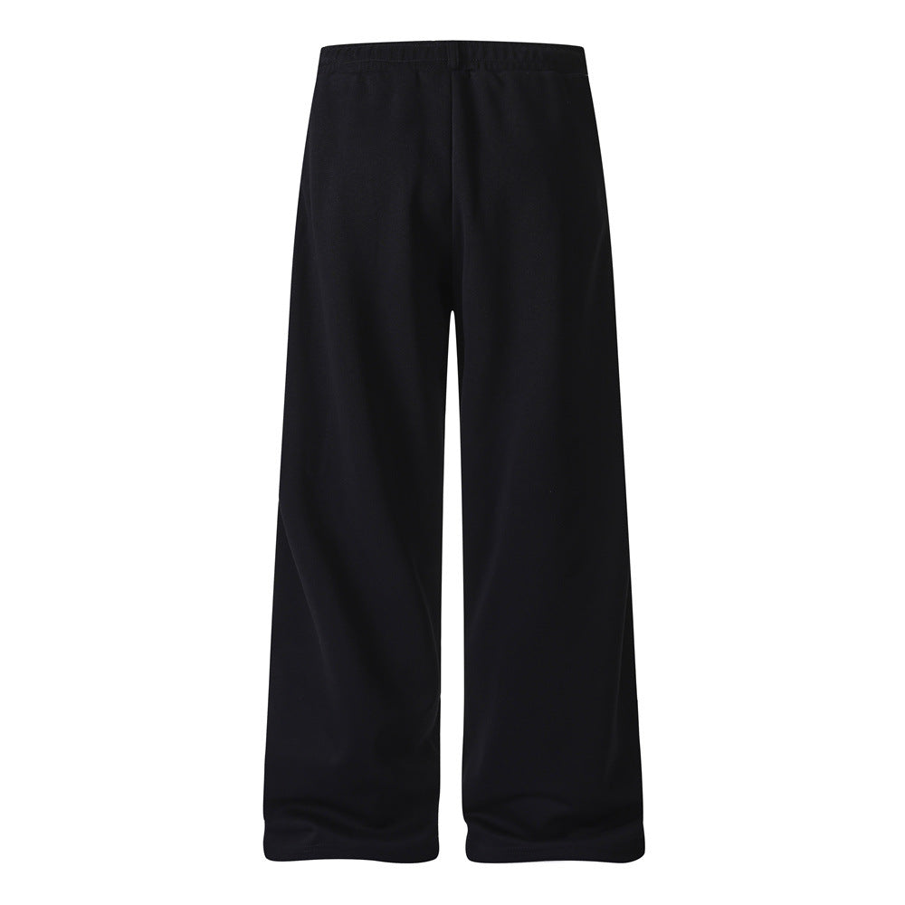 Three bar loose straight leg sweatpants