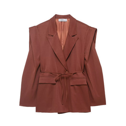 Lace up wide shoulder suit