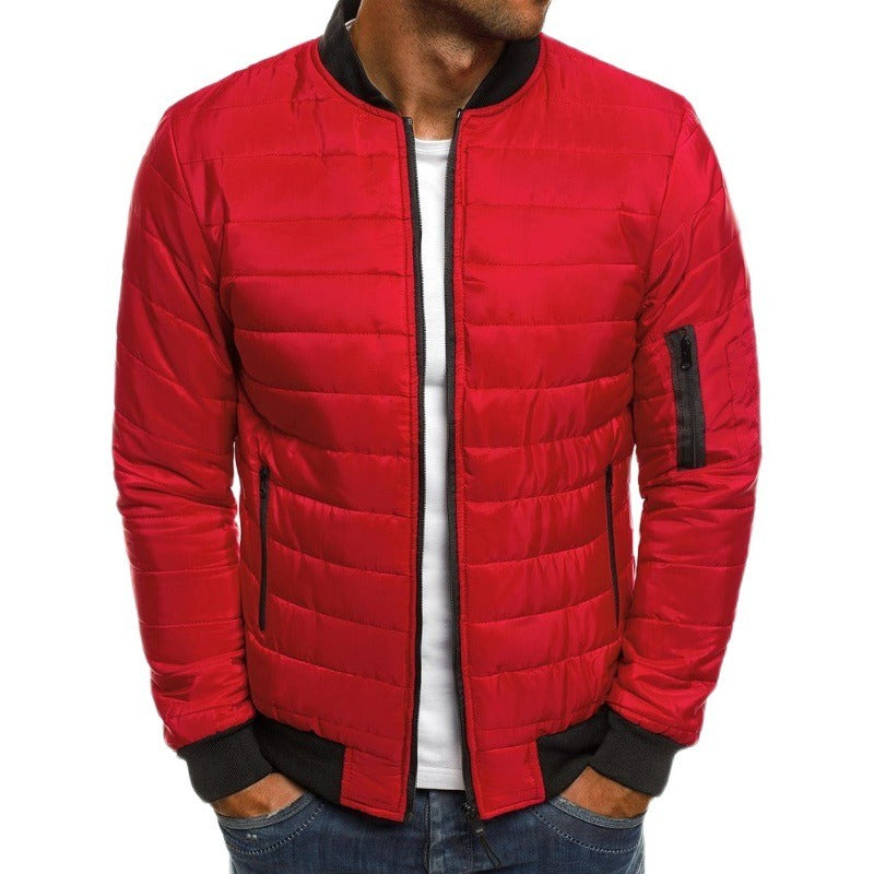 Cotton Coat Autumn And Winter Men's Color Loose Jacket Lingge Cotton Suit