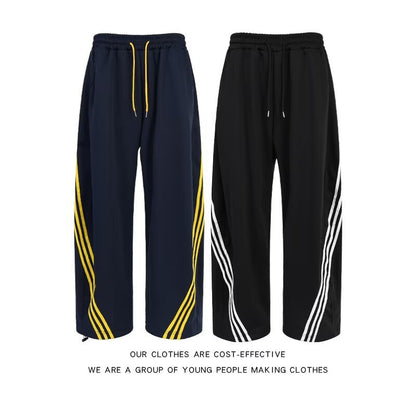 Spring and summer design sense loose wide leg curved knife pants