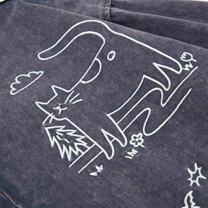 Canvas jacket met geborduurde cartoonmotief