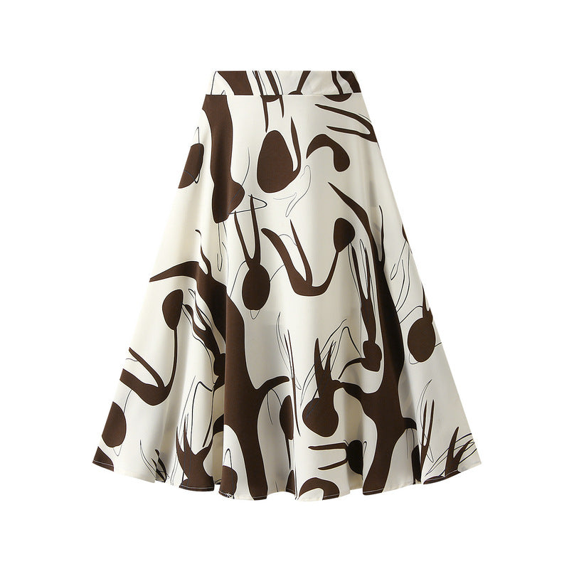 Rok met hoge taille en zwaluwstaartprint voor dames