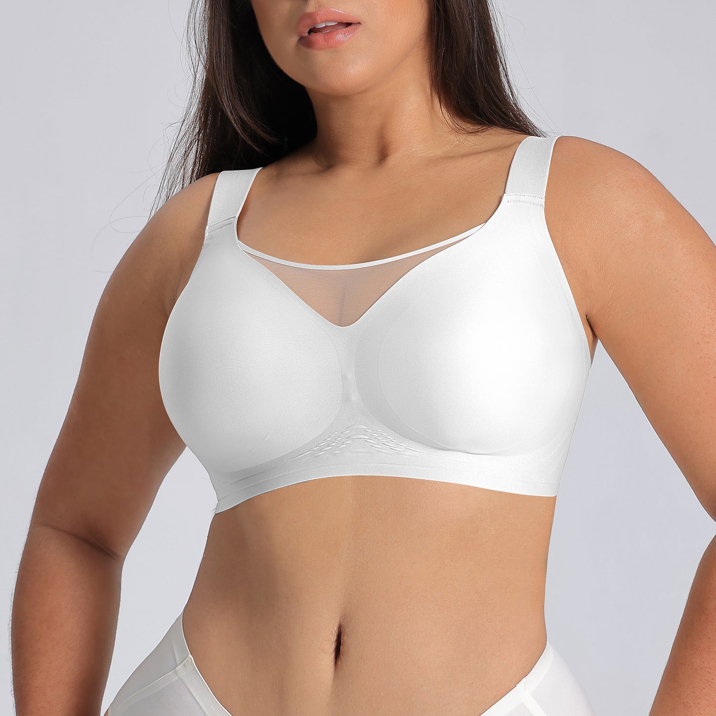 Plus Size Women's Bra with Large Cup Gathered, Breathable Mesh Customization