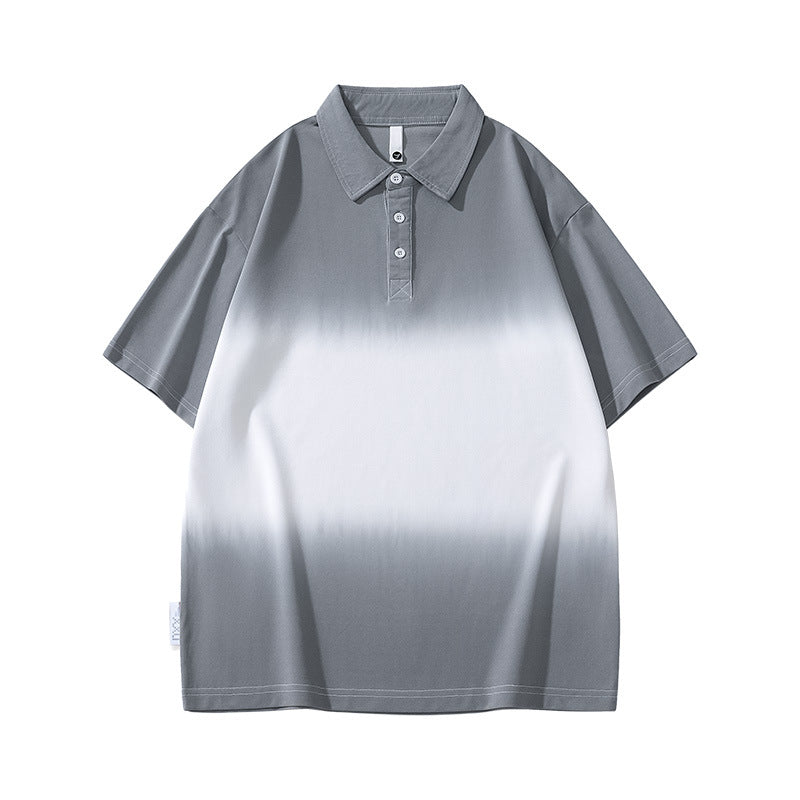 Gradient short sleeved polo shirt for men in summer