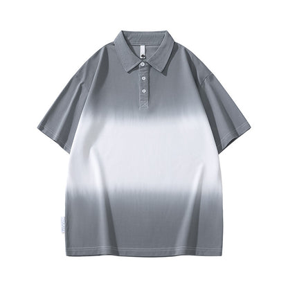Gradient short sleeved polo shirt for men in summer