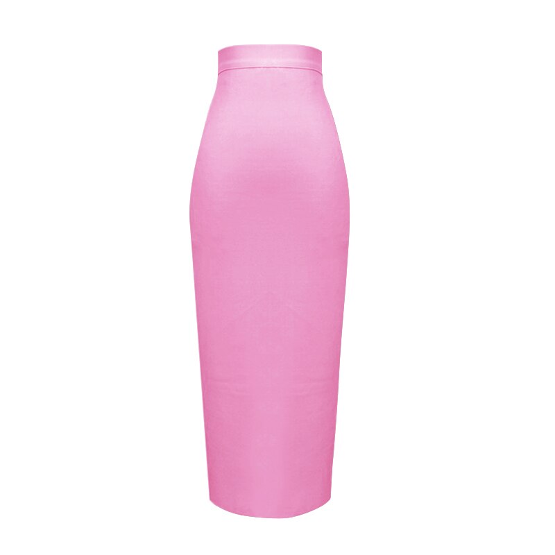 Sexy Bandage Midi Rok met Ritssluiting en Split