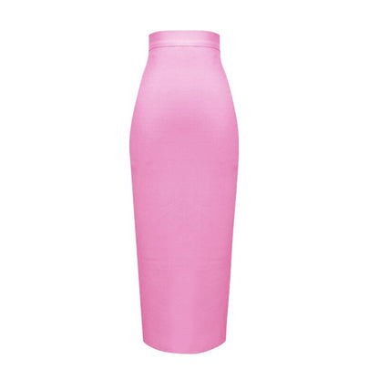 Sexy Bandage Midi Rok met Ritssluiting en Split