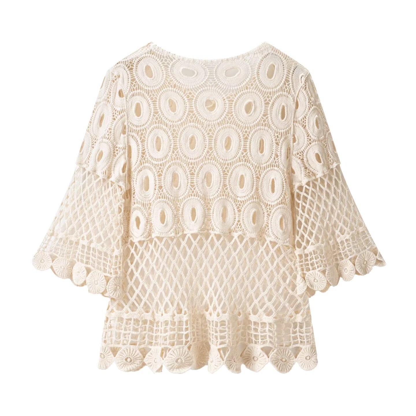 Summer crochet hollow lace top
